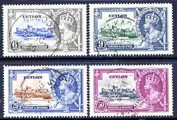 Ceylon 1935 KG5 Silver Jubilee set of 4, cds used SG 379-82, stamps on , stamps on  stamps on , stamps on  stamps on  kg5 , stamps on  stamps on silver jubilee, stamps on  stamps on castles