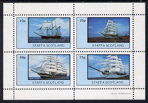 Staffa 1981 Tall Ships perf  set of 4 values (10p to 75p) unmounted mint, stamps on , stamps on  stamps on ships