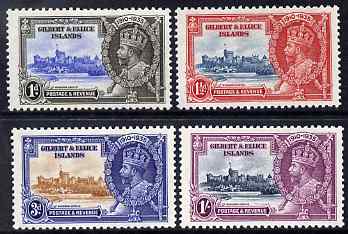 Gilbert & Ellice Islands 1935 KG5 Silver Jubilee set of 4, mounted mint SG 36-9, stamps on , stamps on  stamps on , stamps on  stamps on  kg5 , stamps on  stamps on silver jubilee, stamps on  stamps on castles