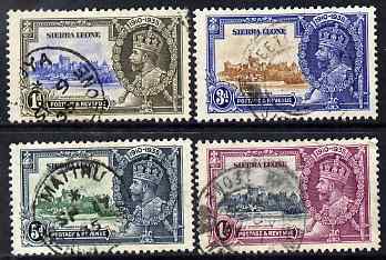 Sierra Leone 1935 KG5 Silver Jubilee set of 4, cds used SG 181-4, stamps on , stamps on  kg5 , stamps on silver jubilee, stamps on castles