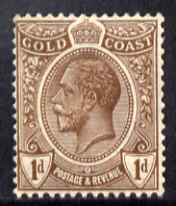 Gold Coast 1921-34 KG5 Script CA 1d chocolate unmounted mint SG 87, stamps on , stamps on  kg5 , stamps on 