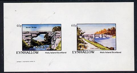 Eynhallow 1982 Bridges (Bronte & Sheepwash) imperf  set of 2 values (40p & 60p) unmounted mint, stamps on bridges    civil engineering