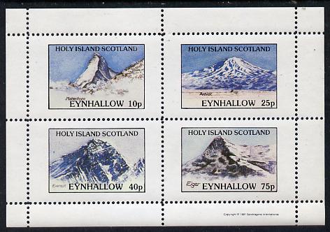 Eynhallow 1981 Mountains (Matterhorn, Ararat, Everest & Eiger) perf  set of 4 values (10p to 75p) unmounted mint, stamps on mountains