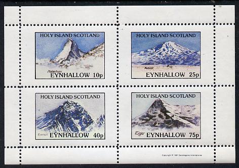 Eynhallow 1981 Mountains (Matterhorn, Ararat, Everest & Eiger) perf  set of 4 values (10p to 75p) unmounted mint, stamps on , stamps on  stamps on mountains