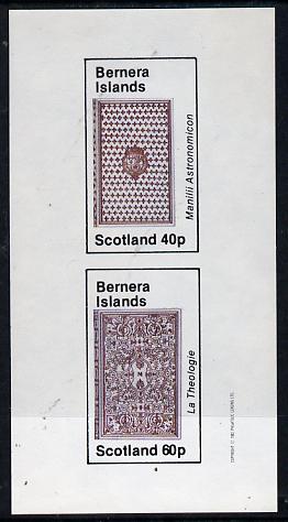 Bernera 1982 Ornate Book Covers #1 imperf set of 2 (40p & 60p), stamps on , stamps on  stamps on books   literature