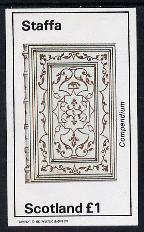 Staffa 1982 Ornate Book Covers #1 imperf souvenir sheet (Â£1 value) unmounted mint, stamps on , stamps on  stamps on books   literature