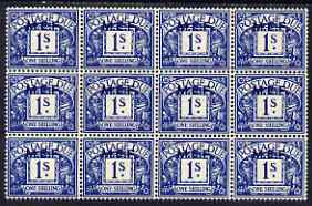 British Occupations of Italian Colonies - MEF 1942 KG6 Postage Due 1s deep blue block of 12 fine unmounted mint, SG D5