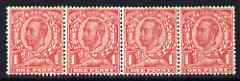 Great Britain 1911-12 KG5 1d carmine Die A strip of 4 unmounted mint, SG 327, stamps on , stamps on  kg5 , stamps on 
