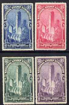 Cinderella - United States 1934 National Stamp Exhibition set of 4 perf labels mounted mint, stamps on , stamps on  stamps on cinderella, stamps on  stamps on stamp exhibitions, stamps on  stamps on 