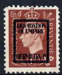 Great Britain 1944 KG6 Liquidation of Empire 1.5d propaganda forgery optd Bermuda unused, stamps on railways, stamps on ships, stamps on aviation, stamps on transport, stamps on  upu , stamps on 