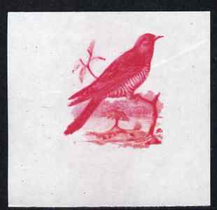 Calf of Man 1973 Birds - Cuckoo 12m imperf proof in magenta only on gummed paper, unmounted mint as Rosen CA258, stamps on , stamps on  stamps on birds, stamps on  stamps on cuckoo, stamps on  stamps on scouts