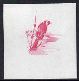 Calf of Man 1973 Birds - Goldfinch 45m imperf proof in magenta only on gummed paper, unmounted mint as Rosen CA265, stamps on , stamps on  stamps on birds, stamps on  stamps on goldfinch, stamps on  stamps on scouts