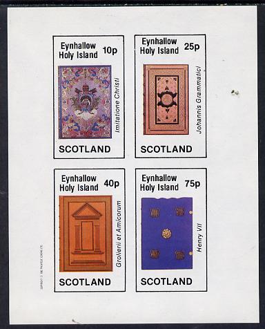 Eynhallow 1982 Ornate Book Covers #1 imperf set of 4 (10p to 75p), stamps on , stamps on  stamps on books   literature