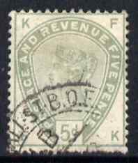 Great Britain 1883-84 QV 5d dull green good colour but few nibbled perfs at base, fine used SG193 cat Â£185, stamps on xxx