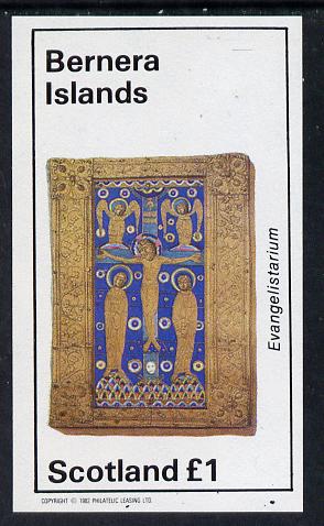 Bernera 1982 Ornate Book Covers #2 (Religious books) imperf souvenir sheet (£1 value), stamps on books   literature   religion