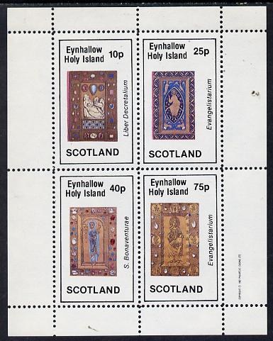 Eynhallow 1982 Ornate Book Covers #2 perf set of 4 (10p to 75p), stamps on , stamps on  stamps on books   literature