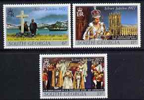 Falkland Islands Dependencies - South Georgia 1977 Silver Jubilee perf set of 3 unmounted mint, SG 50-52, stamps on , stamps on  stamps on royalty, stamps on  stamps on jubilee