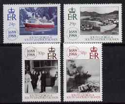 South Georgia & the South Sandwich Islands 1988 300th Anniversary of Lloyd's of London perf set of 4 unmounted mint, SG 183-86, stamps on , stamps on  stamps on ships, stamps on  stamps on shipwrecks, stamps on  stamps on disasters, stamps on  stamps on lloyds