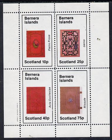 Bernera 1982 Ornate Book Covers #3 perf set of 4 (10p to 75p), stamps on books   literature