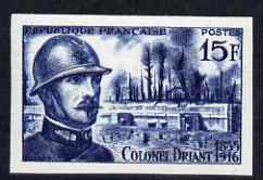 France 1956 Birth Centenary of Col Driant IMPERF unmounted mint as SG 1277 (Yv 1052), stamps on militaria, stamps on  ww1 , stamps on 
