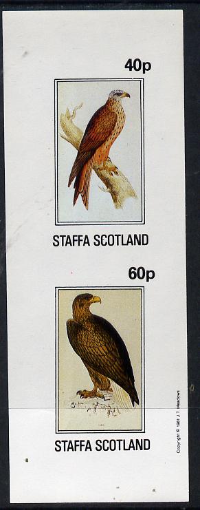 Staffa 1981 Birds of Prey #03 imperf  set of 2 values (40p & 60p) unmounted mint, stamps on , stamps on  stamps on birds, stamps on  stamps on birds of prey