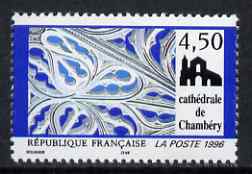 France 1996 Details of trompe loeil by Casmir Vicario, Chambery Catherdral (from Tourist Publicity set) unmounted mint, SG 3333, stamps on religion, stamps on catherdrals, stamps on architecture, stamps on arts