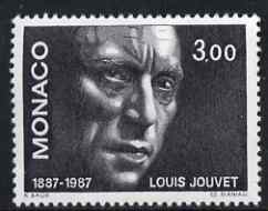 Monaco 1987 Birth Centenary of Louis Jouvet (actor) unmounted mint, SG 1843, stamps on , stamps on  stamps on personalities, stamps on  stamps on theatre