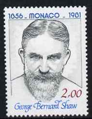 Monaco 1981 George Bernard Shaw 2f - from Birth Anniversaries set - unmounted mint, SG 1536, stamps on personalities, stamps on theatre