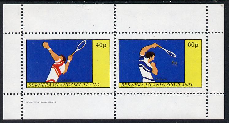 Bernera 1982 Tennis perf  set of 2 values (40p & 60p) unmounted mint, stamps on sport   tennis