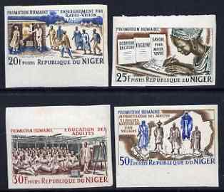 Niger Republic 1965 Human Progress set of 4 IMPERF unmounted mint, as SG 193-96, stamps on , stamps on  stamps on communications, stamps on  stamps on education, stamps on  stamps on medical, stamps on  stamps on costumes, stamps on  stamps on maps, stamps on  stamps on mathematics