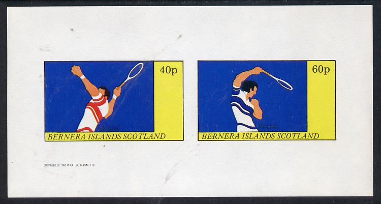 Bernera 1982 Tennis imperf  set of 2 values (40p & 60p) unmounted mint, stamps on , stamps on  stamps on sport   tennis