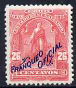 El Salvador 1899 Ceres 26c rose overprinted Franqueo Oficial but without wheel overprint, unissued as such, virtually unmounted mint similar to SG O337, stamps on official, stamps on ceres, stamps on mythology