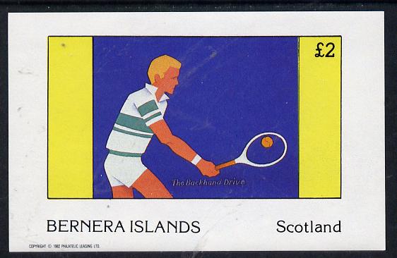 Bernera 1982 Tennis imperf deluxe sheet (£2 value) unmounted mint, stamps on sport   tennis