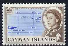 Cayman Islands 1962-64 Map 2d unmounted mint, SG 168, stamps on , stamps on  stamps on maps, stamps on  stamps on shells