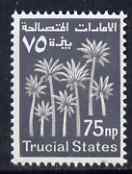 Trucial States 1961 Palm Trees 75np grey unmounted mint, SG 7, stamps on trees