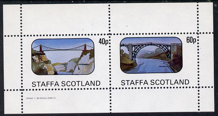 Staffa 1982 Bridges (Clifton & Iron Bridge) perf  set of 2 values (40p & 60p) unmounted mint, stamps on , stamps on  stamps on bridges    civil engineering