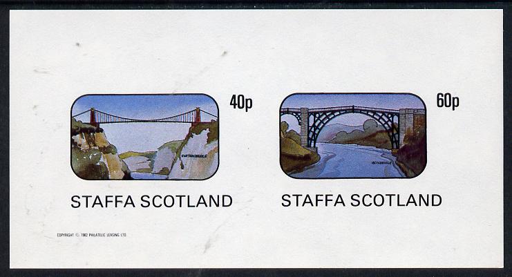 Staffa 1982 Bridges (Clifton & Iron Bridge) imperf  set of 2 values (40p & 60p) unmounted mint, stamps on bridges    civil engineering