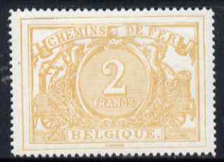 Belgium 1882 Railway Parcels 2f buff fresh mounted mint well centred SG P88 