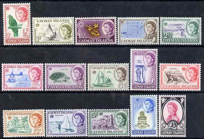 Cayman Islands 1962 Pictorial definitive set complete 1/2d to £1 unmounted mint, SG 165-79 , stamps on , stamps on  stamps on cayman islands 1962 pictorial definitive set complete 1/2d to £1 unmounted mint, stamps on  stamps on  sg 165-79 