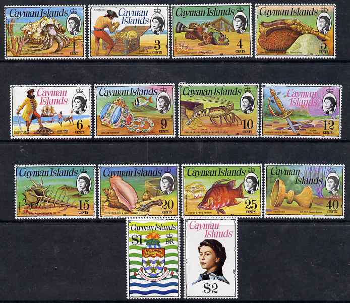 Cayman Islands 1974 Pictorial definitive set complete 1c to $2 unmounted mint, 14 vals SG 346-59, stamps on 