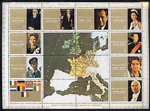 Ajman 1972 EEC Leaders perf set of 9 unmounted mint, Mi 2587-95A, stamps on personalities, stamps on maps, stamps on flags, stamps on constitutions, stamps on 