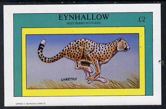 Eynhallow 1982 Animals #06 (Cheetah) imperf deluxe sheet (£2 value) unmounted mint, stamps on animals   cats