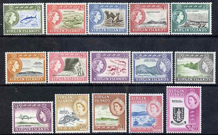 British Virgin islands 1964-68 Pictorial definitive set 1c to $2.80 unmounted mint, SG 178-92, stamps on 