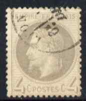 France 1863 Napoleon 4c grey very fine used with light cds cancel, SG 109, stamps on , stamps on dictators.