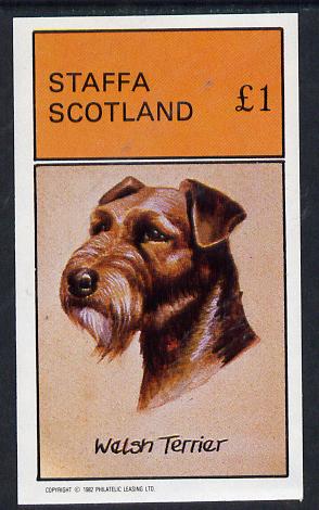 Staffa 1982 Dogs (Welsh Terrier) imperf souvenir sheet (£1 value)  unmounted mint, stamps on animals   dogs    terrier