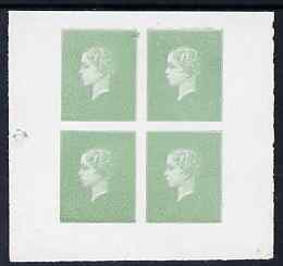 France Proof of Heir Apparent for unadopted design in dull green in block of 4 on ungummed paper, stamps on , stamps on  stamps on france proof of heir apparent for unadopted design in dull green in block of 4 on ungummed paper
