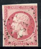 France 1853 Napoleon 80c red 4 clear to large margins fu with numeral cancel, stamps on , stamps on dictators.