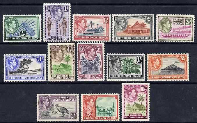 Solomon Islands 1939-51 KG6 definitive set complete 13 values mounted mint SG 60-72 , stamps on , stamps on  stamps on , stamps on  stamps on  kg6 , stamps on  stamps on 