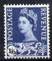 Great Britain Regionals - Wales 1958-67 Wilding 1s6d grey-blue wmk Crowns 2 phosphor bands unmounted mint SG W6, stamps on , stamps on  stamps on great britain regionals - wales 1958-67 wilding 1s6d grey-blue wmk crowns 2 phosphor bands unmounted mint sg w6