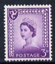 Isle of Man 1958-68 Wilding 3d deep lilac wmk Crowns unmounted mint SG 2, stamps on , stamps on  stamps on isle of man 1958-68 wilding 3d deep lilac wmk crowns unmounted mint sg 2